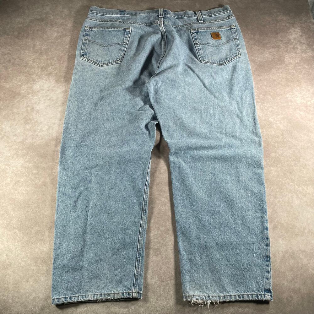 Vintage Carhartt Logo Patch Light Wash Baggy Jeans 42x28